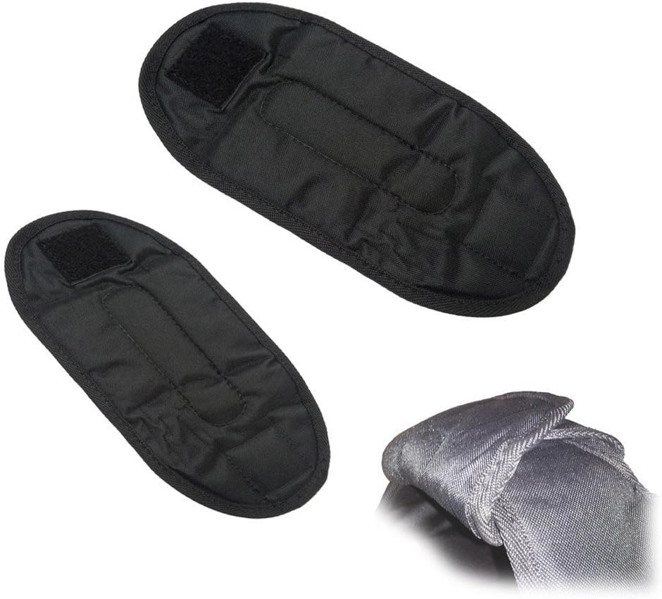 RUNmax shoulder pads shown with hook-and-loop attachment details