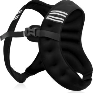 NATURELUX Weighted Vest Men or Women - 5/10/15/20/25/30lbs Weights with Reflective Stripe, Weighted Vest for Workout Equipment for Strength Training Running - Walking Weight Loss