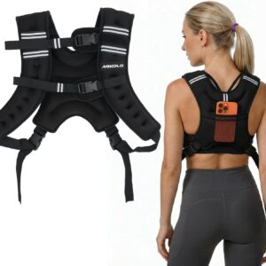 MIKOLO Weighted Vest, 8lb/12lb/16lb Weight Vest for Women & Men, Weight Vest with Reflective Stripe for Walking, Running, Strength Training & Workout(8lb)