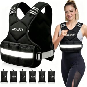 Weighted Vest for Women/Men Adjustable 4-10lb/ 6-15lb/11-20lb/20-32lb Weight Vest for Walking & Running,Weights for Workout Exercise Fitness Gym, Odor-Free Neoprene & Wide Padded Comfort Shoulder Straps & Phone Pocket
