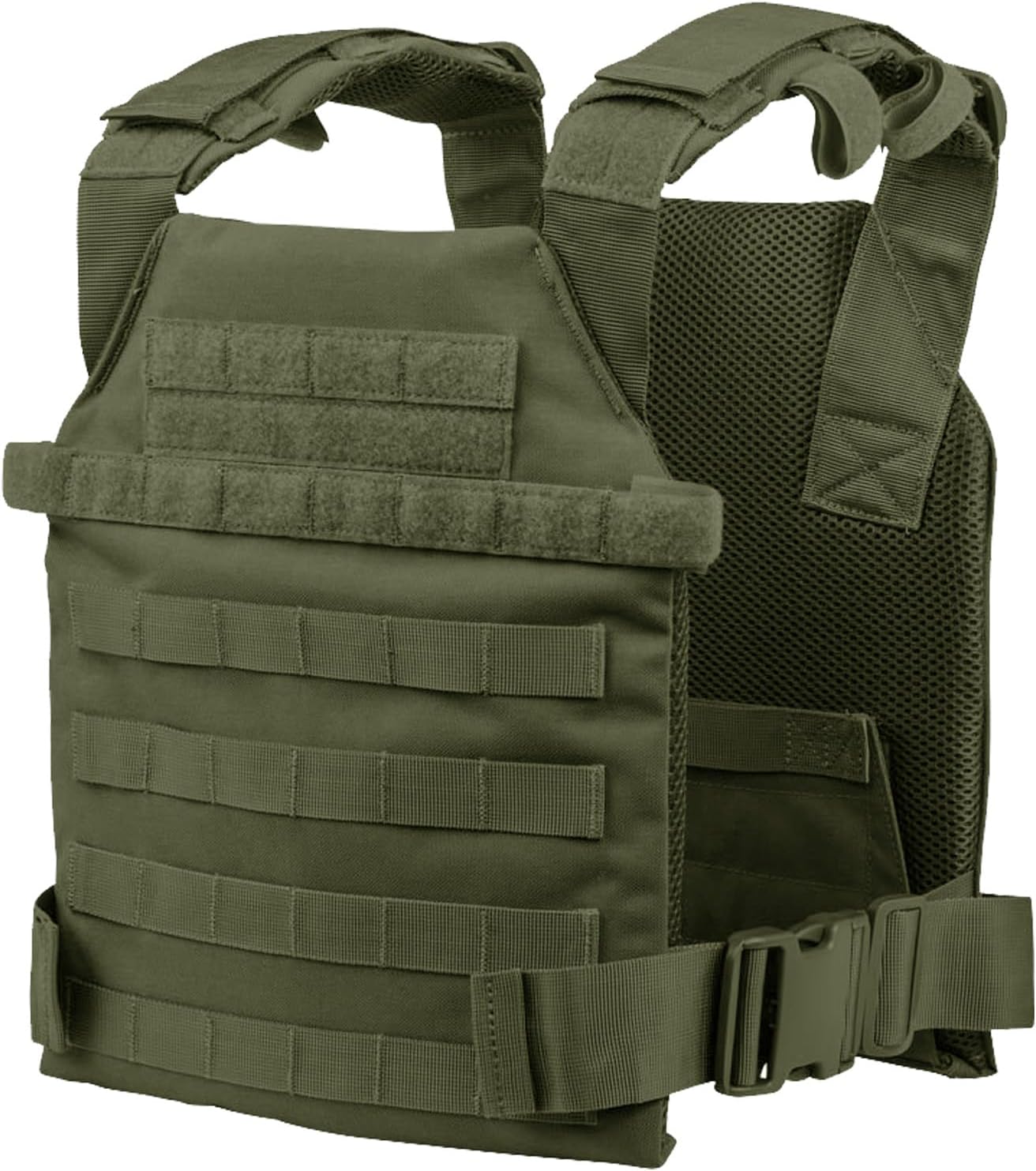 Miramrax tactical weighted vest in olive green with MOLLE webbing across the front and a mesh back panel