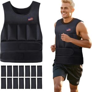 Wolliwa Adjustable Weighted Vest for Men Women,2-30 Lbs Adjustable Weighted Vest with Straps Womens Running Weight Vest for Walking Strength Training Fitness