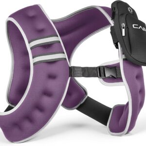 CAP 12lb Reflective Weighted Vest for Walking, Running & Workouts, Purple