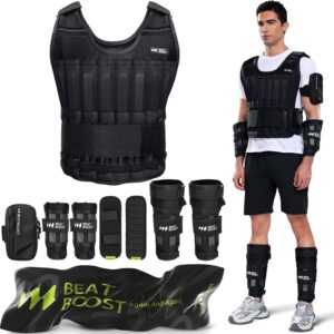 Beatboost Weighted Vest Men,20lb/30lb/40lb/50lb/60lb Adjustable Weight Vest