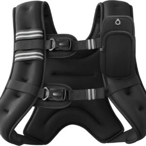 ZELUS Weighted Vest, 6lb/8lb/12lb/16lb/20lb/25lb/30lb Weight Vest with Reflective Stripe for Workout, Strength Training, Running, Fitness, Muscle Building, Weight Loss, Weightlifting